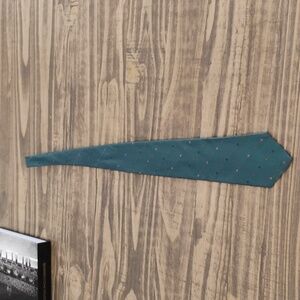 Yves Saint Laurent YSL green silk tie with dot pattern